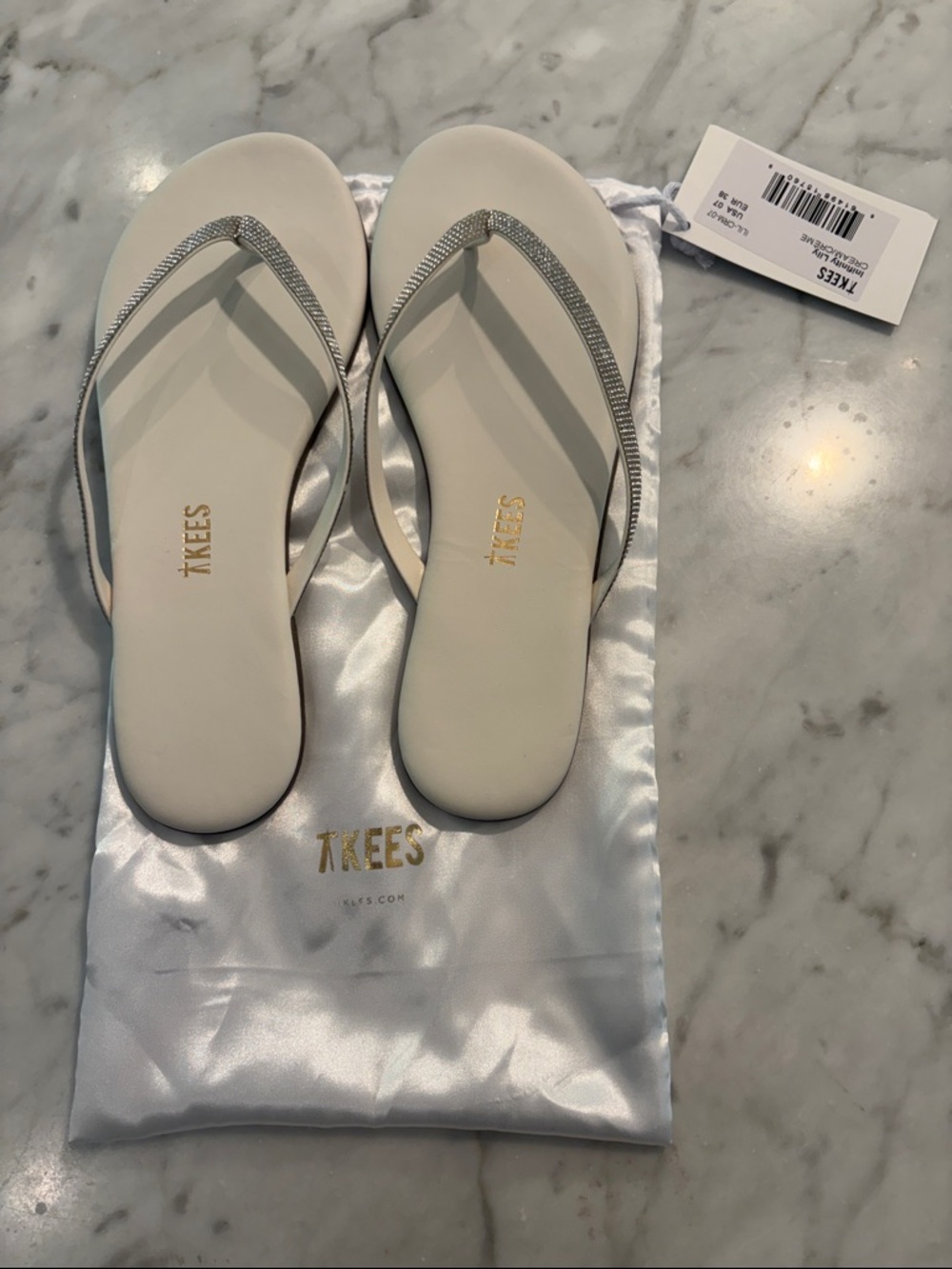TKEES Infinuty Lily Cream Strap Flip Flop Sandals